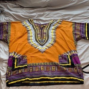 Burnt Orange Dashiki Shirt/Dress